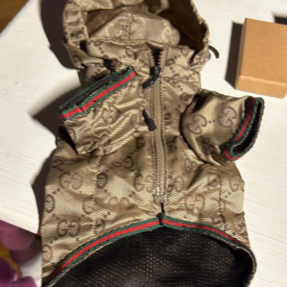 Gucci Tan Pet Jacket with Hood
